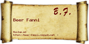 Beer Fanni névjegykártya