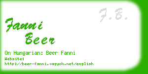 fanni beer business card